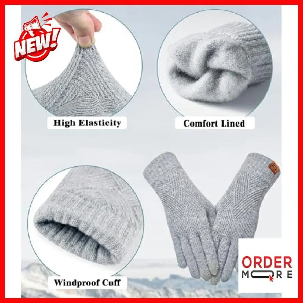 Women's Touchscreen Winter Gloves Thermal Lined One Size Fits Most